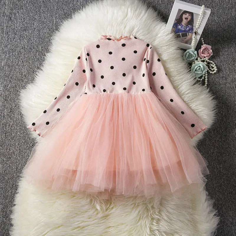 Baby Girls Spring Winter Long Sleeve Tutu Lace Dresses Infantil Newborn 1st Birthday Party Clothes Christening Gown Casual Wear Fashionpy