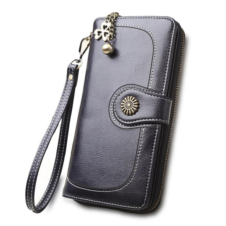 Split Leather Long Wallet for Women Fashionpy