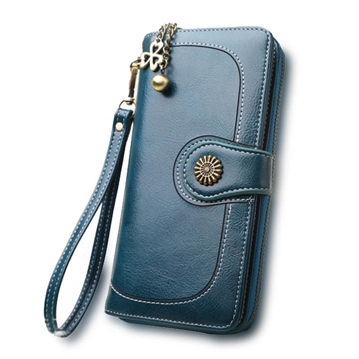Split Leather Long Wallet for Women Fashionpy