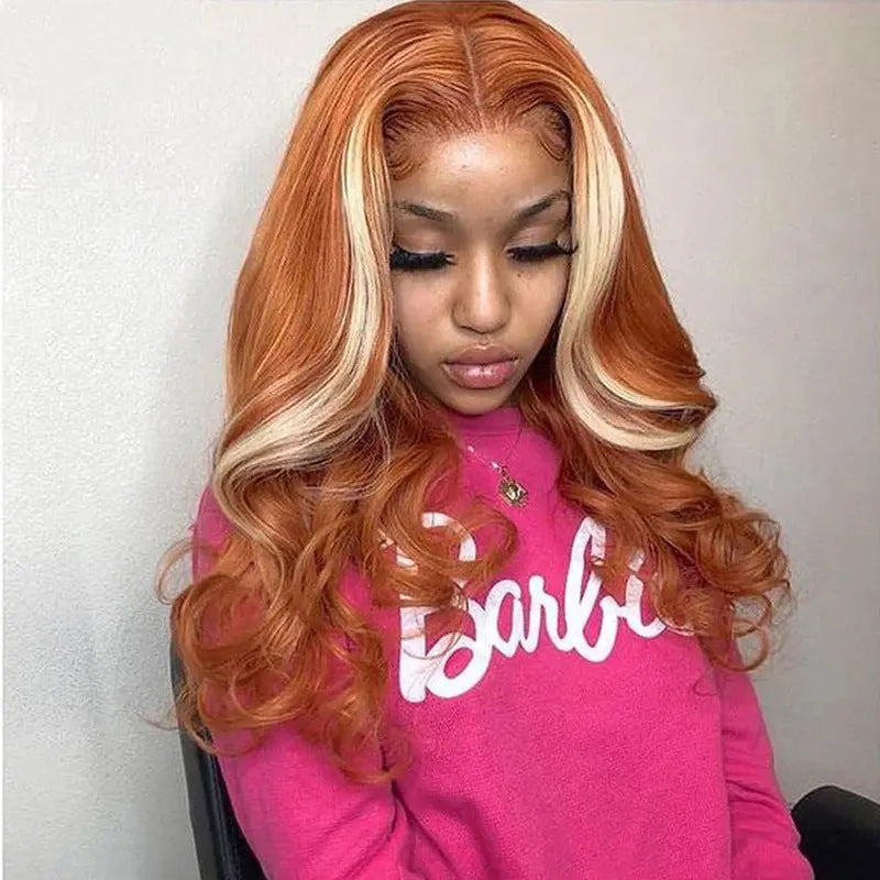 4X4 Human Hair Wig Head Cover Highlights 613 Fashionpy