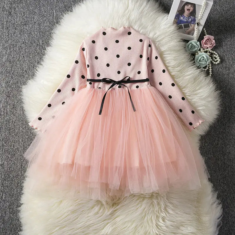 Baby Girls Spring Winter Long Sleeve Tutu Lace Dresses Infantil Newborn 1st Birthday Party Clothes Christening Gown Casual Wear Fashionpy
