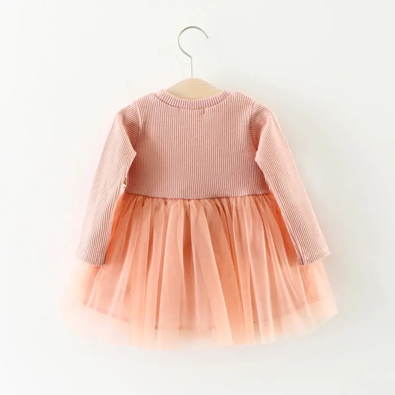 A031 new fall manufacturers selling children waist flowers long sleeved dress princess dress baby skirt Fashionpy
