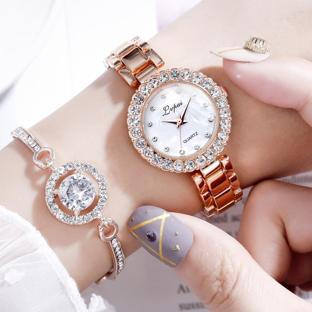 Watches-Set Bangle Clock Bracelet Wrist-Watch Quartz Women Fashion Ladies Brand Luxury Fashionpy
