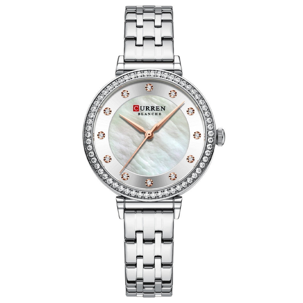 Womens Round Waterproof Ultra-thin Steel-band Watch Fashionpy