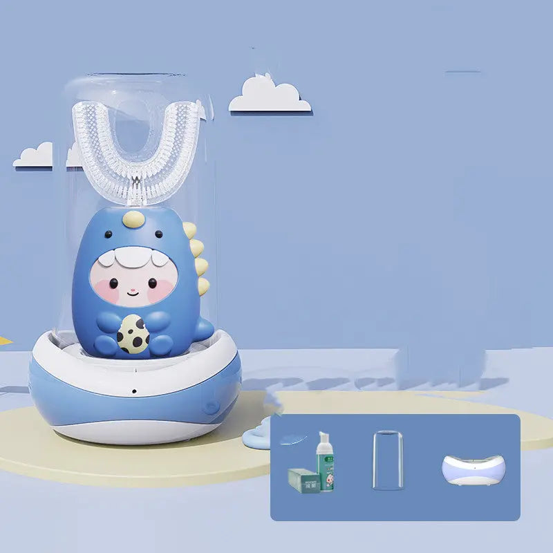 Kids U-Shaped Electric Toothbrush – 360° Automatic Ultrasonic Toothbrush for Toddlers &amp; Children (Food-Grade Silicone) Fashionpy