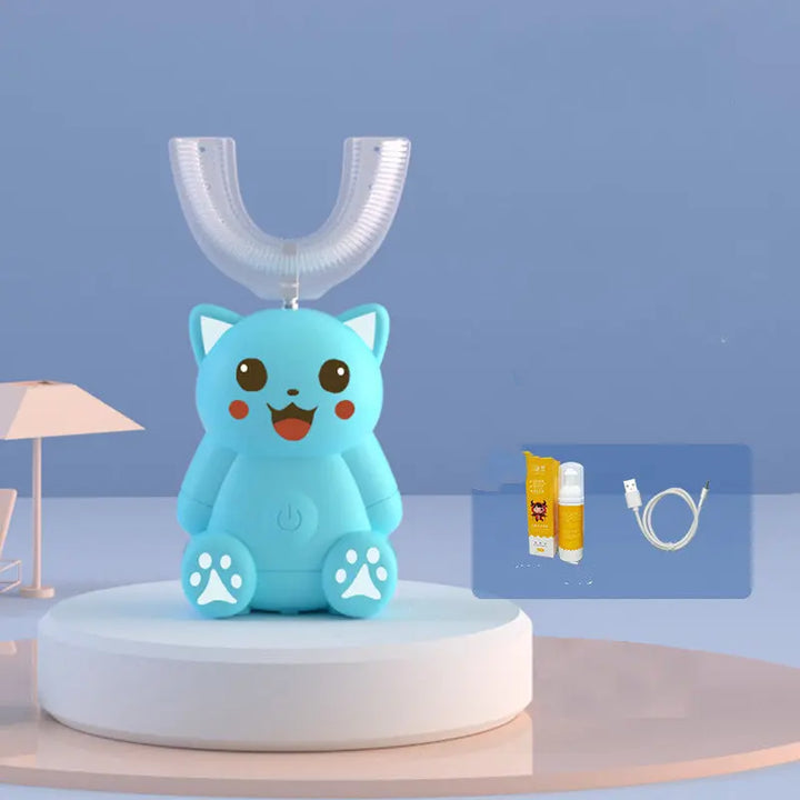 Kids U-Shaped Electric Toothbrush – 360° Automatic Ultrasonic Toothbrush for Toddlers &amp; Children (Food-Grade Silicone) Fashionpy