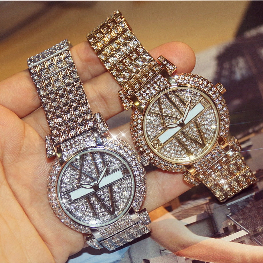 Luxury Diamond Women Watches Fashion Brand Stainless Steel Bracelet Wrist Watch Women Design Quartz Watch Clock relogio feminino Fashionpy