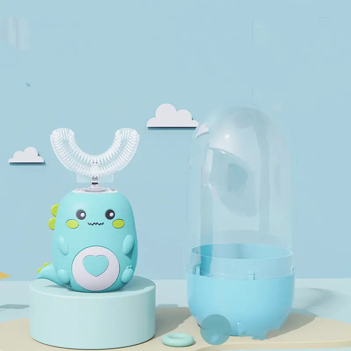 Kids U-Shaped Electric Toothbrush – 360° Automatic Ultrasonic Toothbrush for Toddlers &amp; Children (Food-Grade Silicone) Fashionpy