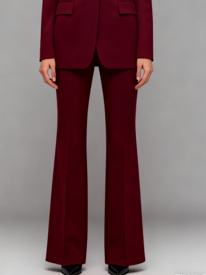 Power Of Earth Burgundy Sculpted 2-Piece Suit Fashionpy