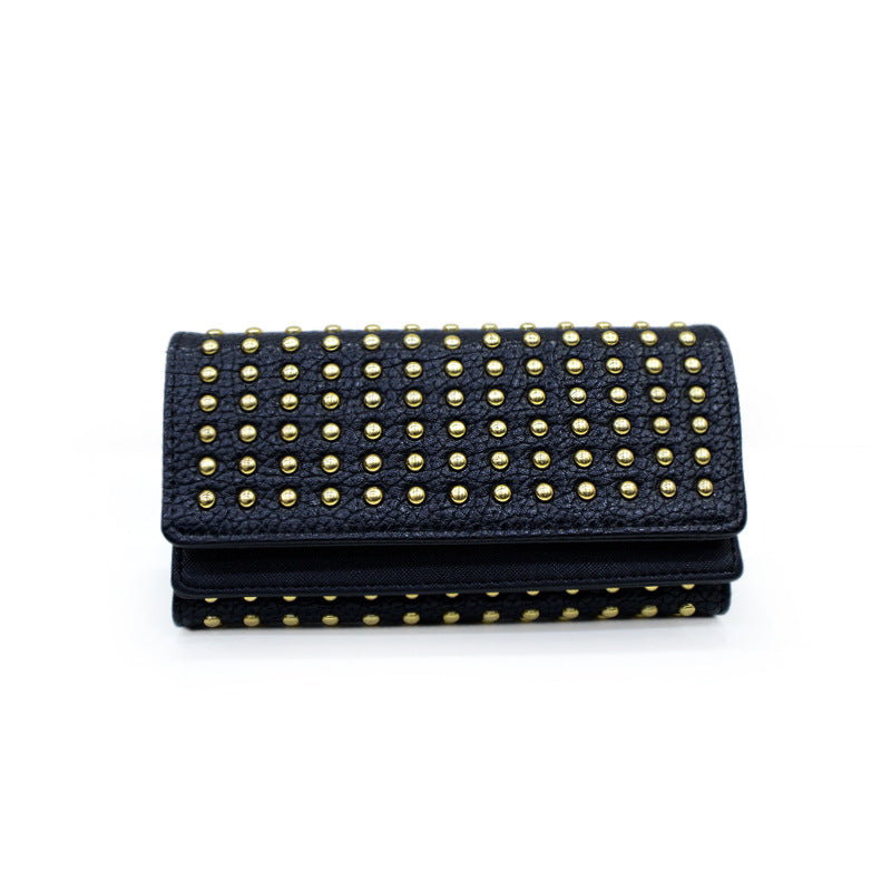 Women's Rivet Three-fold Wallet Fashionpy