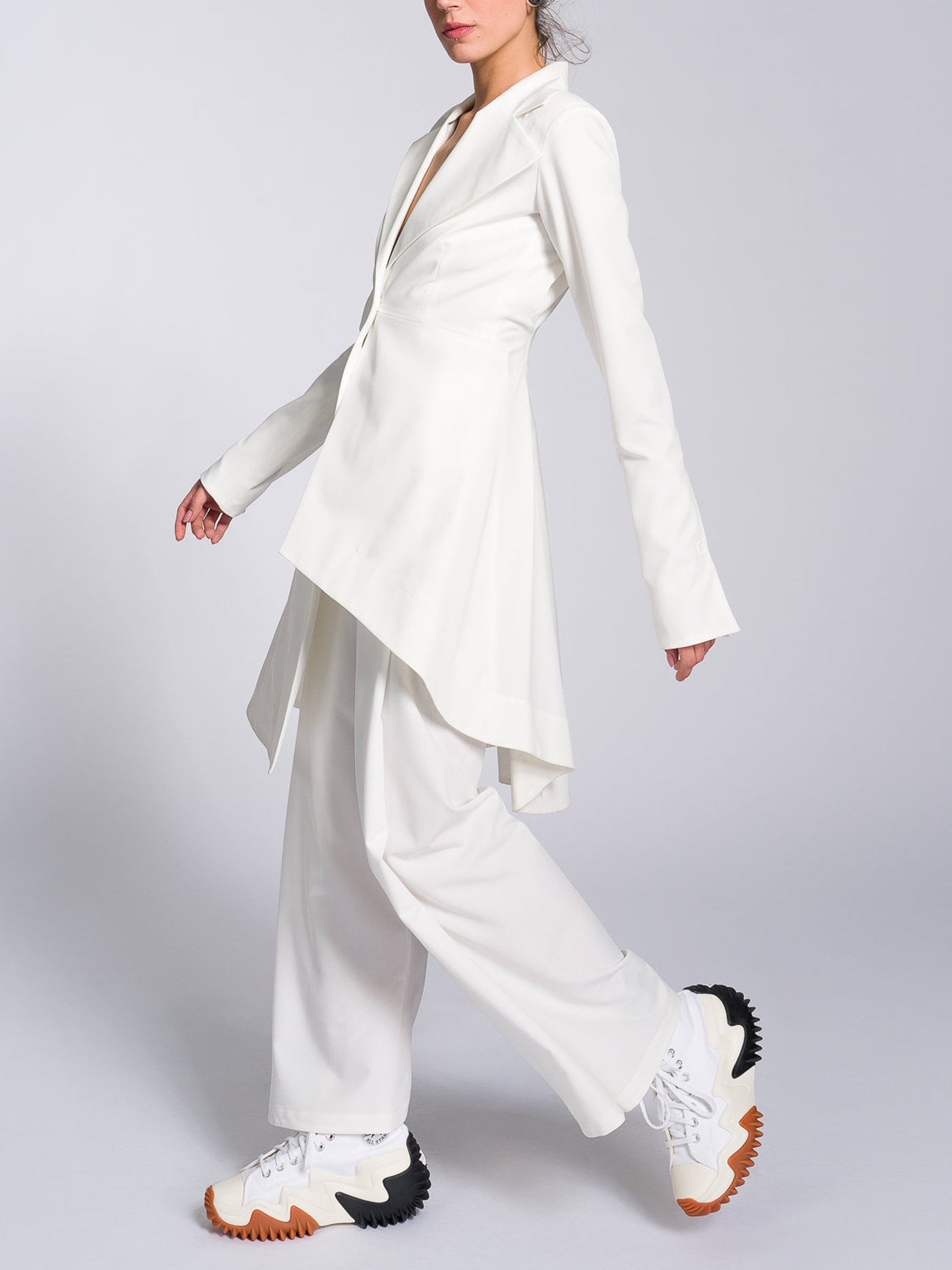 Irregular Hem Jacket & Pants Suit Fashionpy